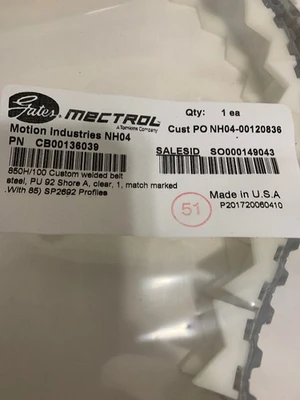 NEW Gates 850H/100