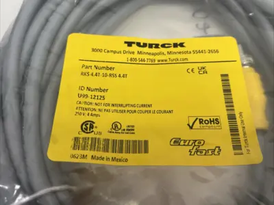 New | in-Stock Turck Eurofast Double Ended Cordset U99-12125 Cable & Wire Michigan US | Maverick Industrial Sales #1390690
