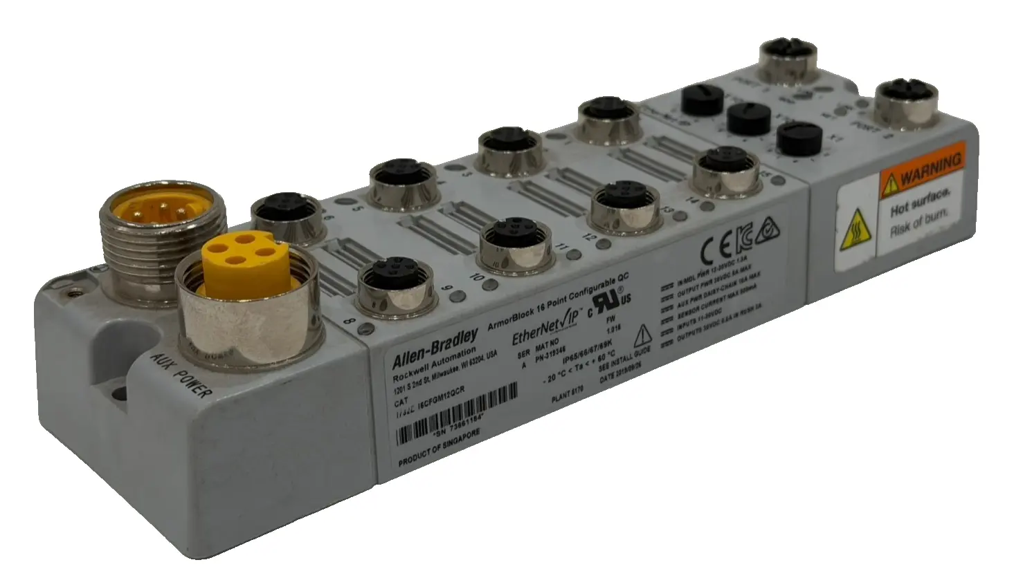 USED ALLEN BRADLEY 1732E-16CFGM12QCR I/O ARMOUR BLOCK SER. A
