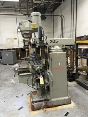 3 HP SHARP VERTICAL RAM TYPE KNEE MILL DRO & POWER FEED : YOBRO #25318