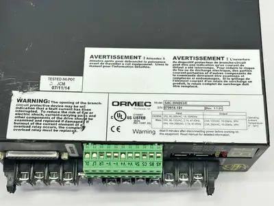 USED ORMEC SERVO MOTOR DRIVE CONTROLLER