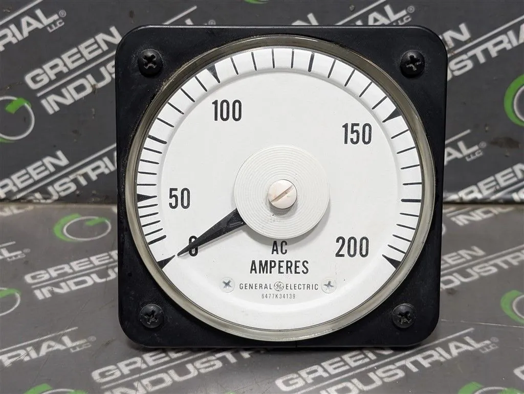 General Electric 50-103131LSRL2 AB40 AC Ammeter 0-200 Amps Used