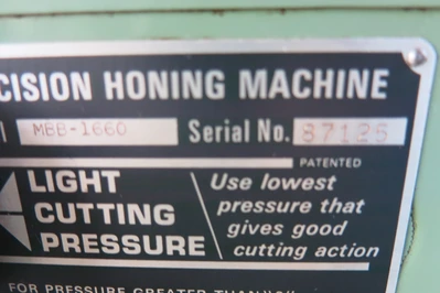 USED SUNNEN HONING MACHINE MBB-1660