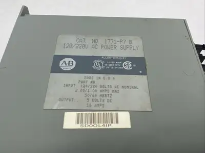 1771-P7,1771-P7 B | Allen Bradley 1771-P7 Ser. B 120/220V AC Power Supply - Used