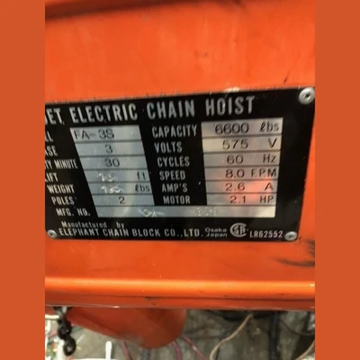 Used JET TOOLS FA-3S Hoists (All Types) British Columbia CA | Savona Equipment LTD #1249473