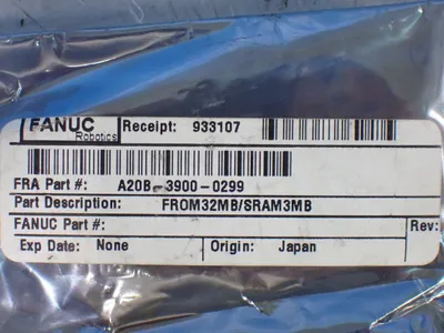 New | in-Stock FANUC A20B39000299 Memory Ohio US | HGR 24 #1133393