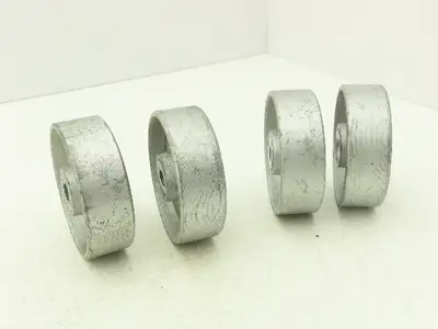 Albion 4x1.3" Cast Iron Steel Caster Wheel 4"Dia 1.3"Width 1/2"Bore  Lot of 4