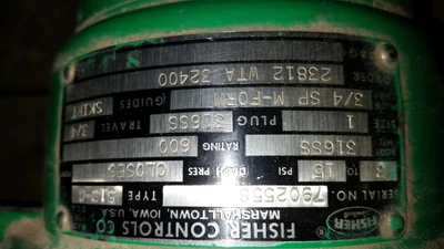 Fisher 1" 600 Class 316 Stainless Threaded Control Valve