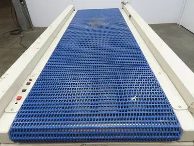 LaserLink LC4000A Plastic Chain Conveyor 18x60" 120V PLC Control Photo Eye 11FPM