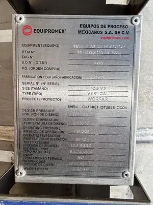 Tank, 2,775 Gallon, 304 Stainless Steel, Waste Water Reactor, Agitated, 145 PSI, 2022, #5991579