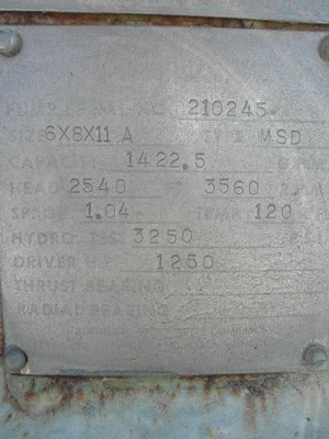 USED SULZER BINGHAM 6X8X11A MSD
