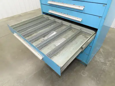 Nu-Era Modular Tool Storage Cabinet 10 Drawer 45x28x61" Stanley Vidmar Blue