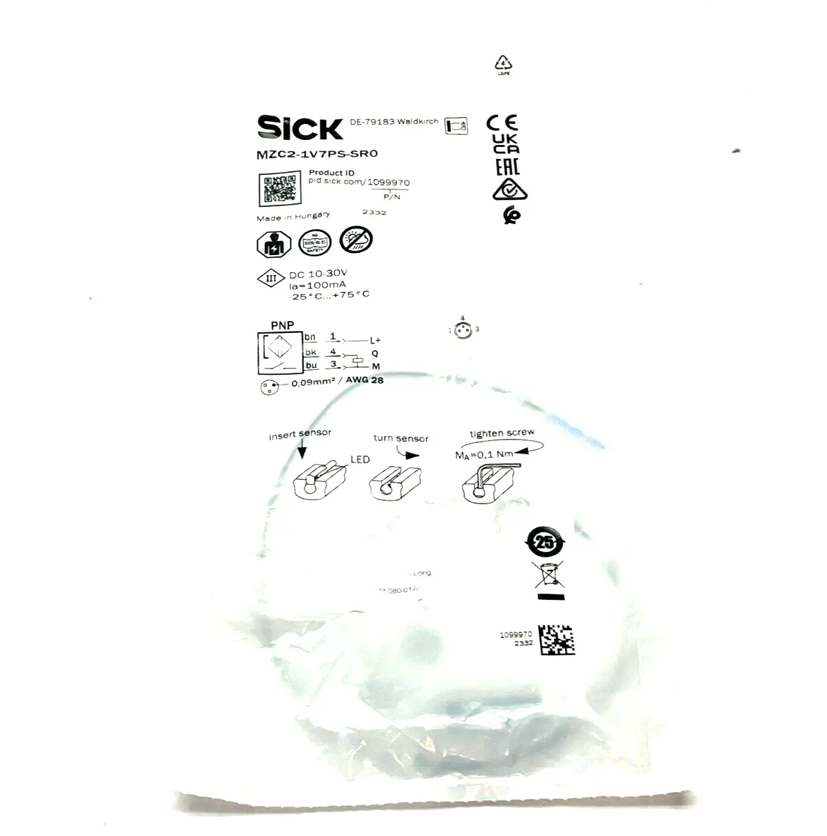 New | in-Stock SICK C-SLOT MAGNETIC CYLINDER SENSOR M8 3-PIN 1099970 Proximity Sensors Michigan US | Maverick Industrial Sales #1092047