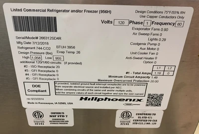 130-0057 Hill Phoenix SD-R 4’ Remote Refrigerated Deli Display Case