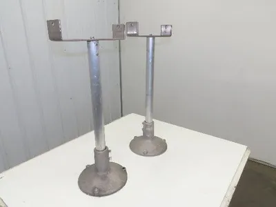 12.5" Tabletop Conveyor Aluminum Pedestal Round Pipe Leg Stand 27"-31"H Set of 2