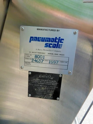 USED PNEUMATIC SCALE CONVEYOR 8001