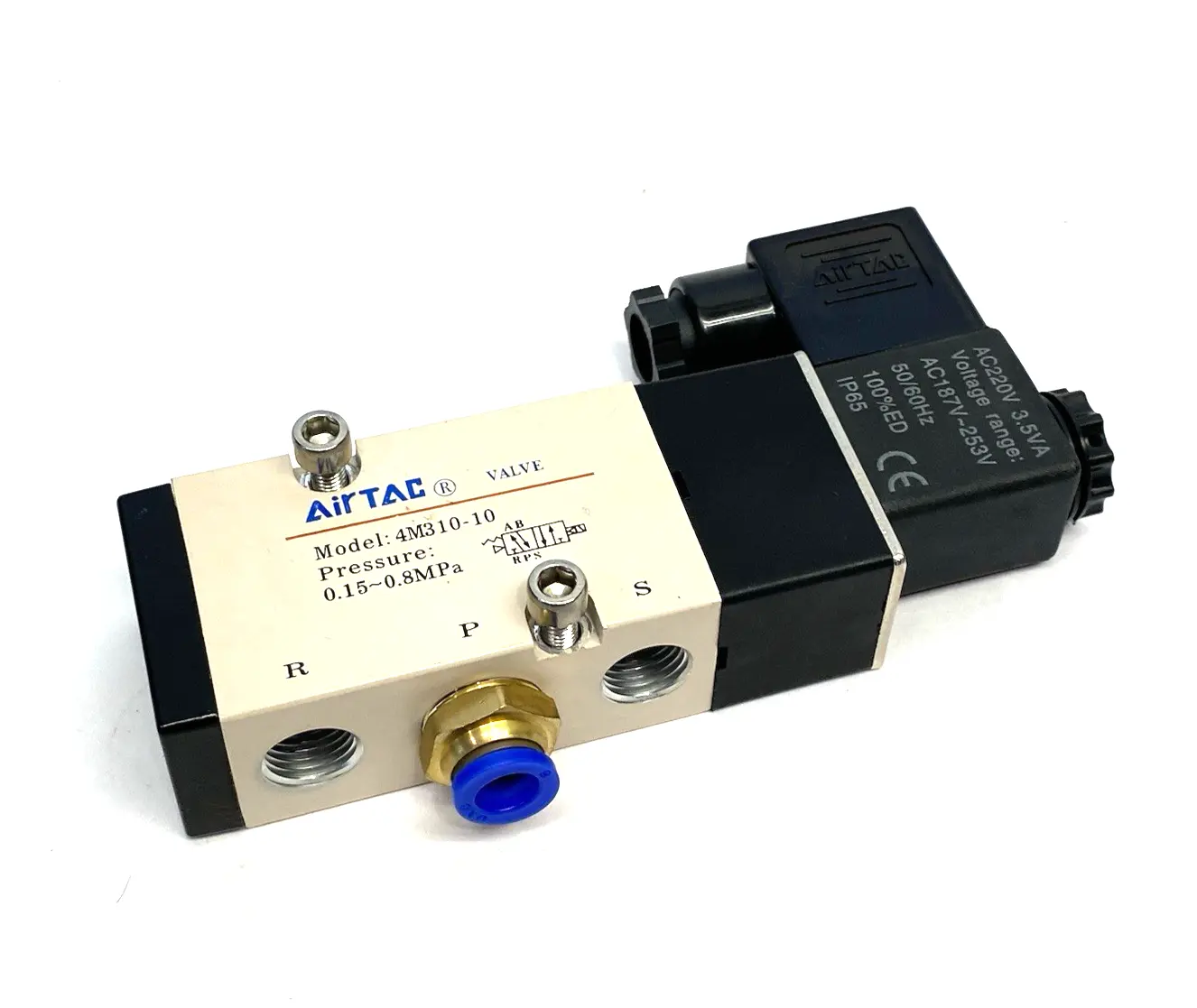 USED AIRTAC SOLENOID VALVE 5/2-WAY NAMUR SERIES, INTERNAL PILOT