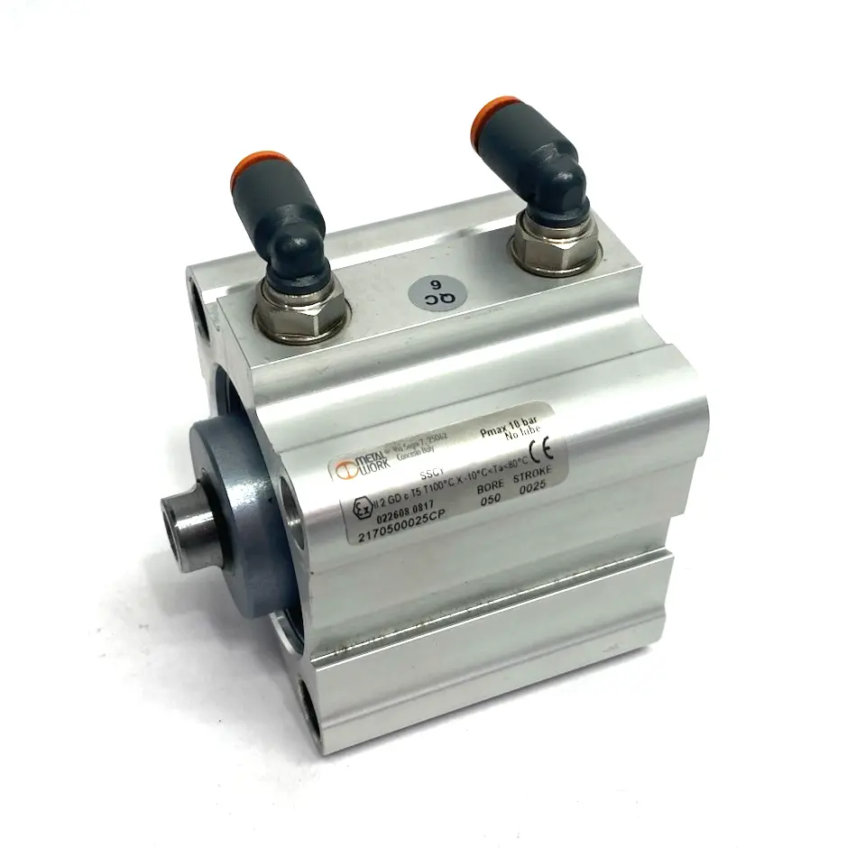 Used Metal Work Pneumatic Compact Pneumatic Cylinder, 050 Bore, 0025 Stroke, SSCY Pneumatic Cylinders Michigan US | Maverick Industrial Sales #1393468