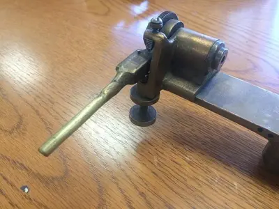 5382-385 Antique Tube / Pen Cylindrical Holding Device, ENGINE TURNING GUILLOCHE MACHINE -Circa 1890-RARE!