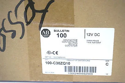 NEW ALLEN BRADLEY 100-C30ZQ10 CONTACTOR SER.C 100C30ZQ10