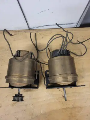 Lot of 2 Vintage Electrical Motors with Mounting Plates