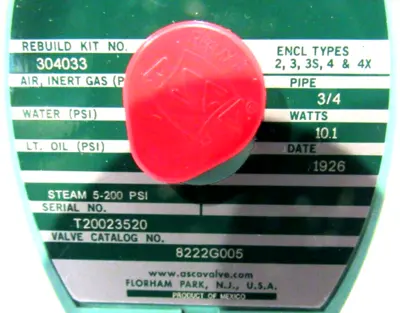 NEW ASCO 8222G005 SOLENOID VALVE