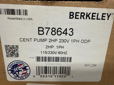 PENTAIR Berkeley B78643 Centrifugal Pumps | Fram Fram LLC (11)