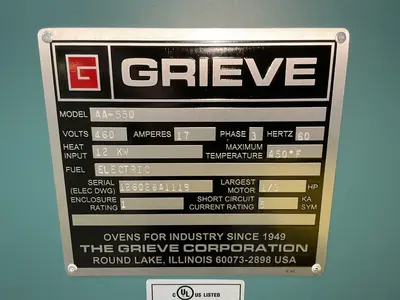 Used 2020 GRIEVE AA550 Heat Treating Units Ohio US | HGR 24 #1520051