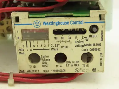Westinghouse Control W210MLCFCY7 Advantage Reversing Contactor Assy 3Ph 2Hp
