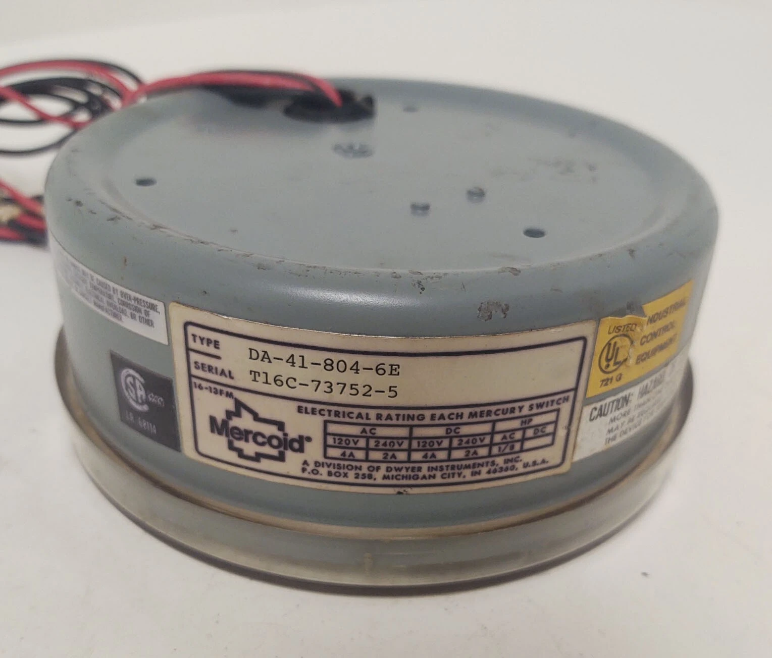 🔥Mercoid Switch Unused DA-41-804-6E Dwyer Nice Condition