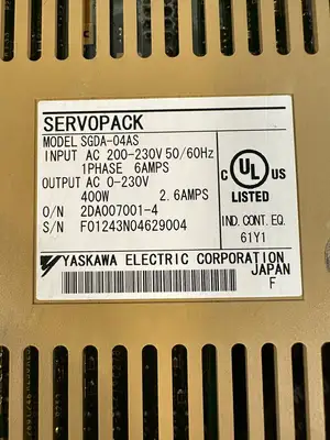 Yaskawa SGDA-04AS Servo Pack 200V (4.2.5)