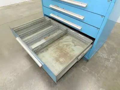 Nu-Era Modular Tool Storage Cabinet 10 Drawer 45x28x61" Stanley Vidmar Blue