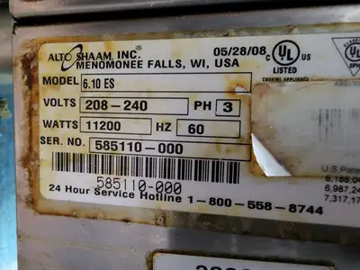 Used Alto Shaam 6.10ESG Steam Cooking Equipment Illinois US | Falcon Restaurant Supply #1376830
