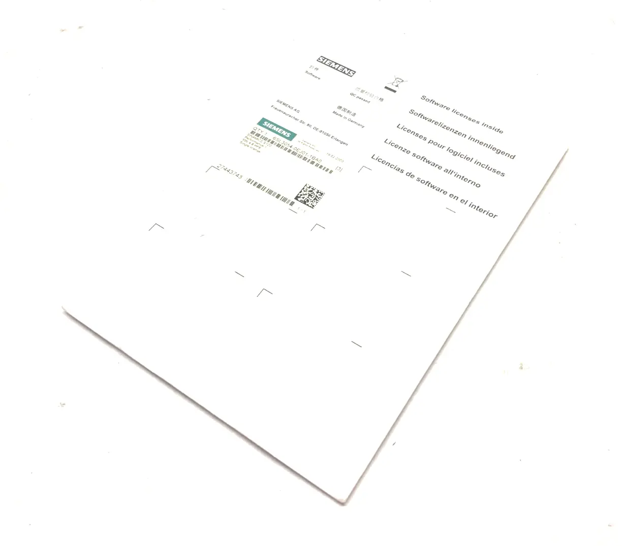 NEW SIEMENS SINAMICS S120 COMPACTFLASH CARD, SW 4.8 HF6