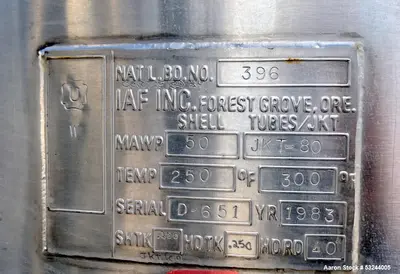 IAF 300 Gallon 316 Stainless Steel Agitated Fermentor / Reactor