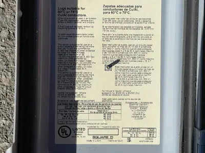 USED SQUARE D HU361AWK