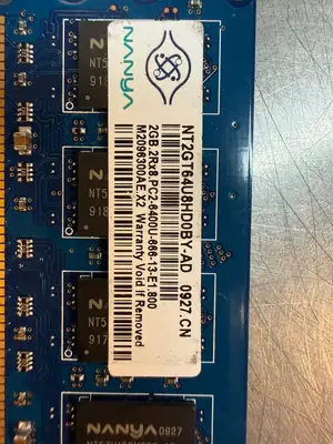 Nanya NT2GT64U8HD0BY-AD 2 GB 2Rx8 PC2-6400U-666-13-E1.800 (5.3.5)