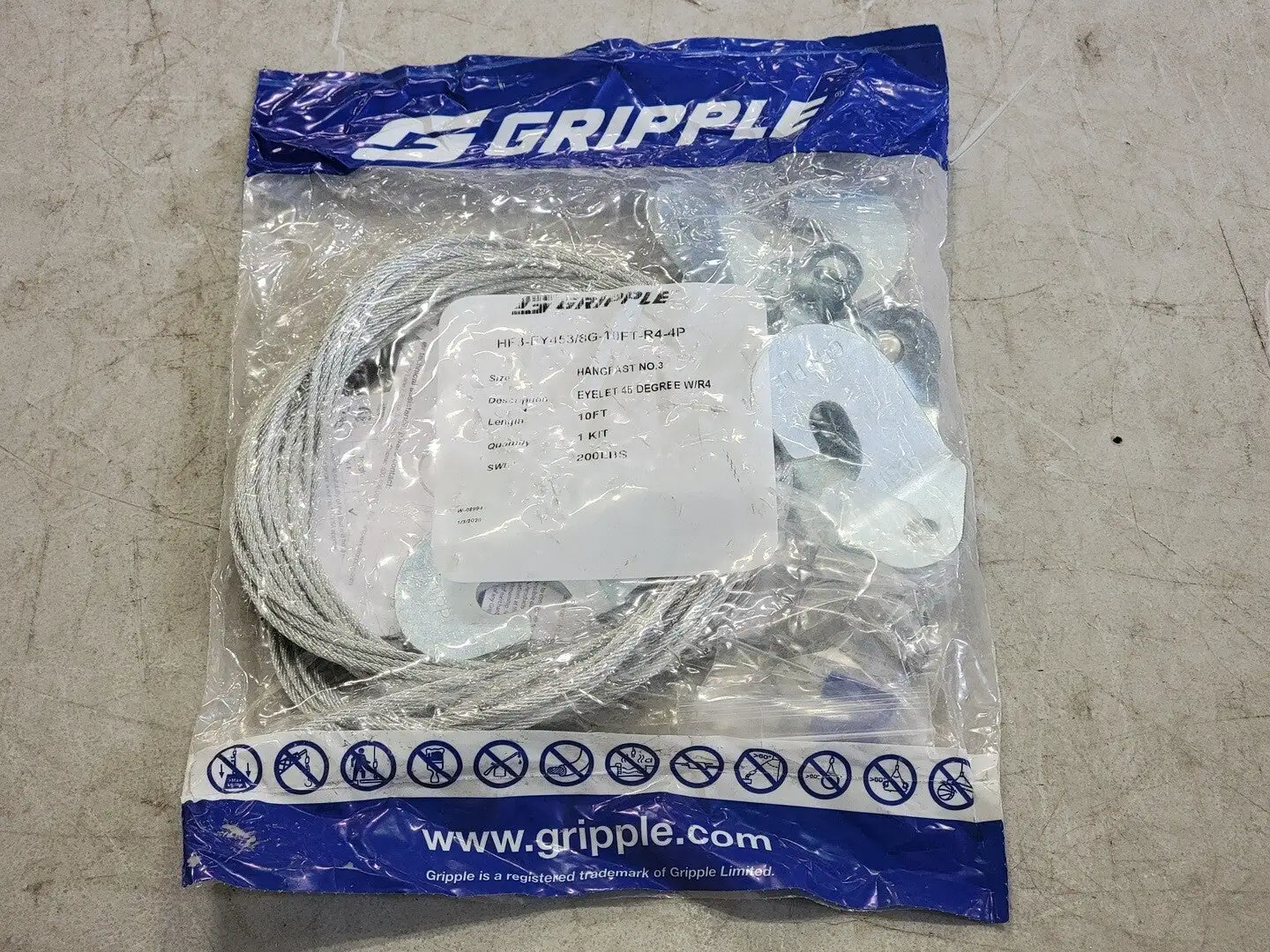 New | in-Stock GRIPPLE HF3-EY453/8G-10FT-R4-4P Miscellaneous MRO British Columbia CA | Lenmark #278808