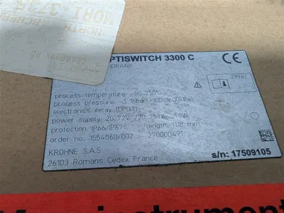 Krohne Optiswitch 3300C Vibration Level Switch VF334.XXBNDRANX New NIB