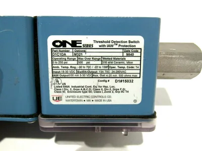 NEW UNITED ELECTRIC D1C1DA THRESHOLD DETECTION SWITCH