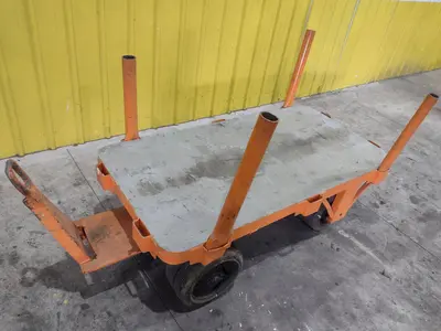 (2) 72" X 36" A STREICH & BROS HEAVY DUTY FLAT BED TOW CARTS: STOCK #23688