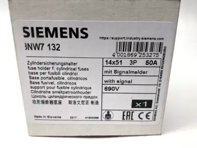 NEW SIEMENS SENTRON CYLINDRICAL FUSE HOLDER 14 X 51MM 3-POLE 690V 50A