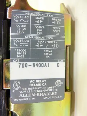USED ALLEN BRADLEY 700-N400A1 SER C