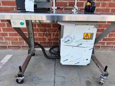 USED OPTEL PORTABLE MANUAL PACKING STATION W/  SATO CL6NX THERMAL PRINTER, SCANNER