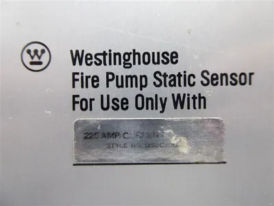 Westinghouse 225 Amp Fire Pump Static Sensor 1250G60G Used