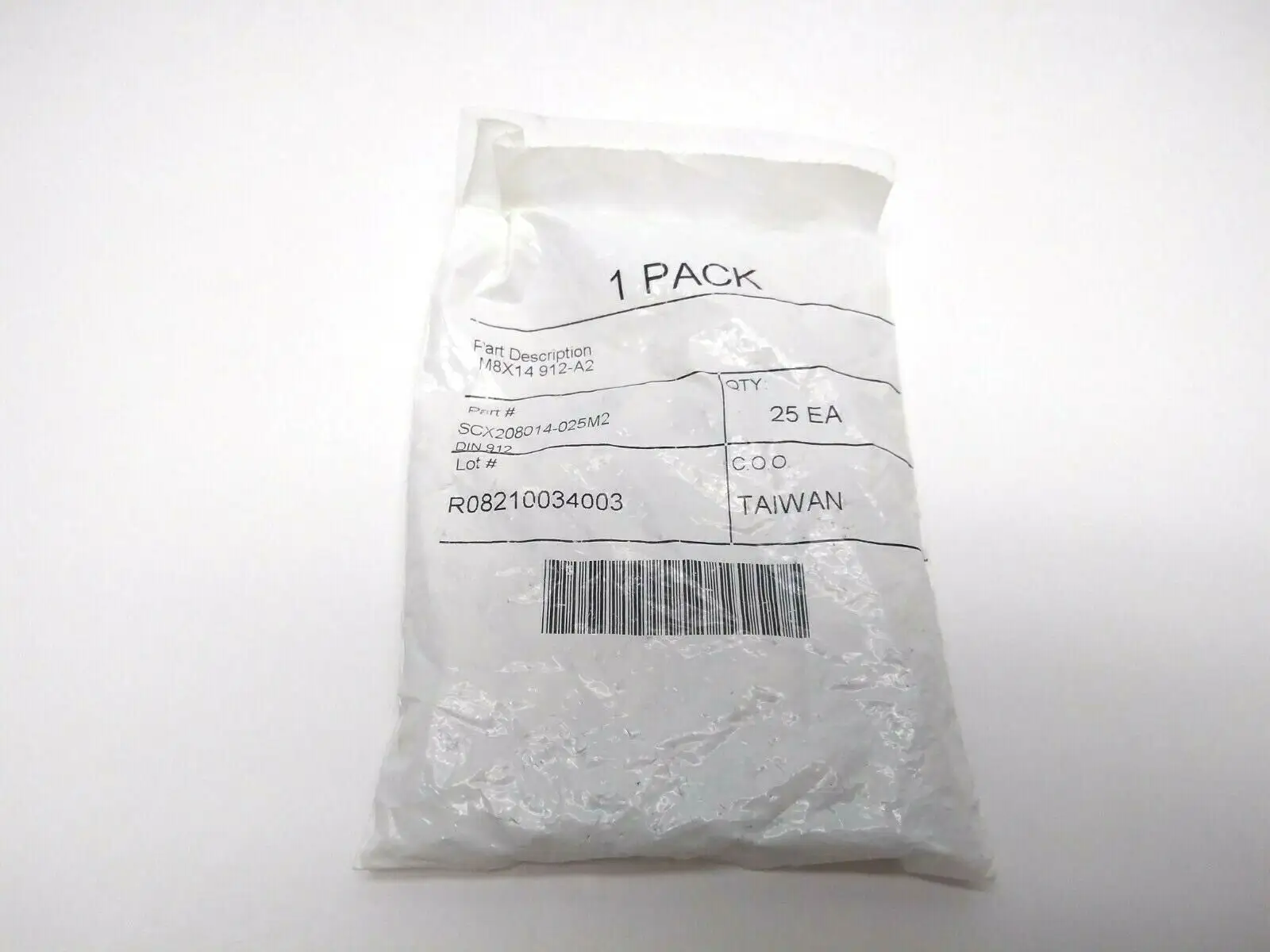 NEW A2 SCX208014-025M2 M8X14 912-A2