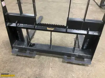 New Tomahawk Heavy Duty Skid Steer 48" Fork Attachment, Walk-Through Universal Quick Attach...