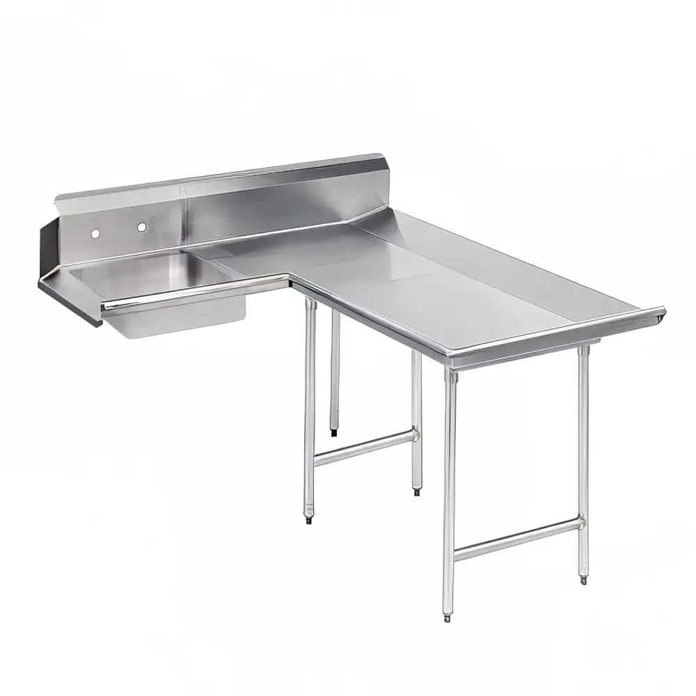 Advance Tabco DTS-D30-72R 71" R L Dishlanding Soil Dishtable - 10 1/2" Backsplash, Stainless Legs