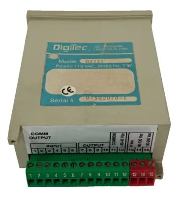 USED DIGITEC D3221 PANEL METER 115VAC 50/60HZ 7W