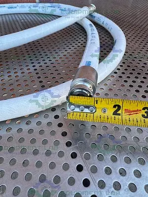 USED RUBBER FAB 08RFSV-0500 SILICONE HOSE 144" W/ 1/2" SANITARY FITTING